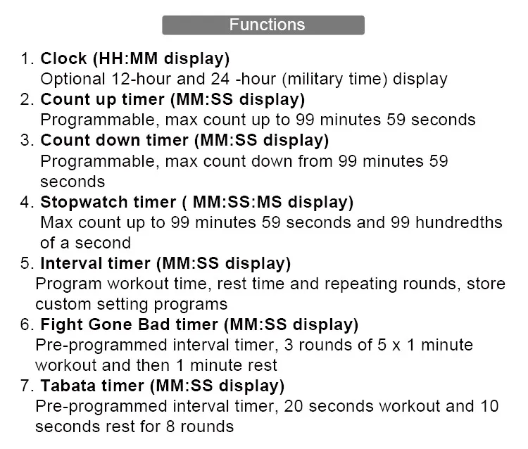 PACE CLOCK FUNCTION PACE CLOCK FUNCTION