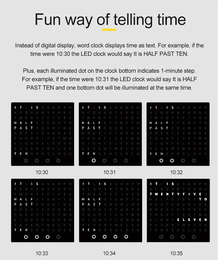text display clock 8 text display clock 8