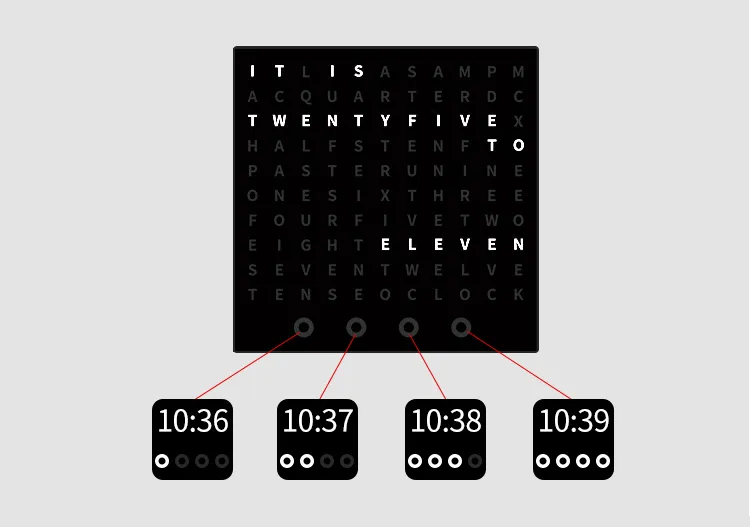 text display clock 9 text display clock 9